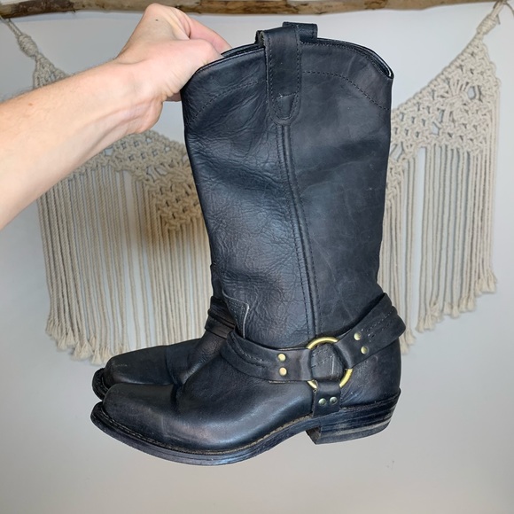 Double H Shoes - Double H Black Leather Riding Boots